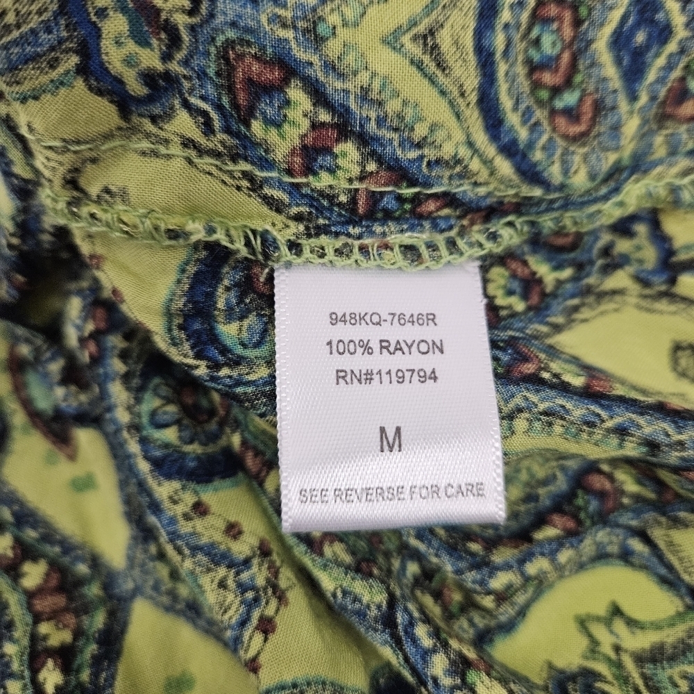 Unity World Wear Bohemian Style Blouse Chartreuse… - image 6